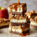 Sweet Apple Crisp Cheesecake Squares