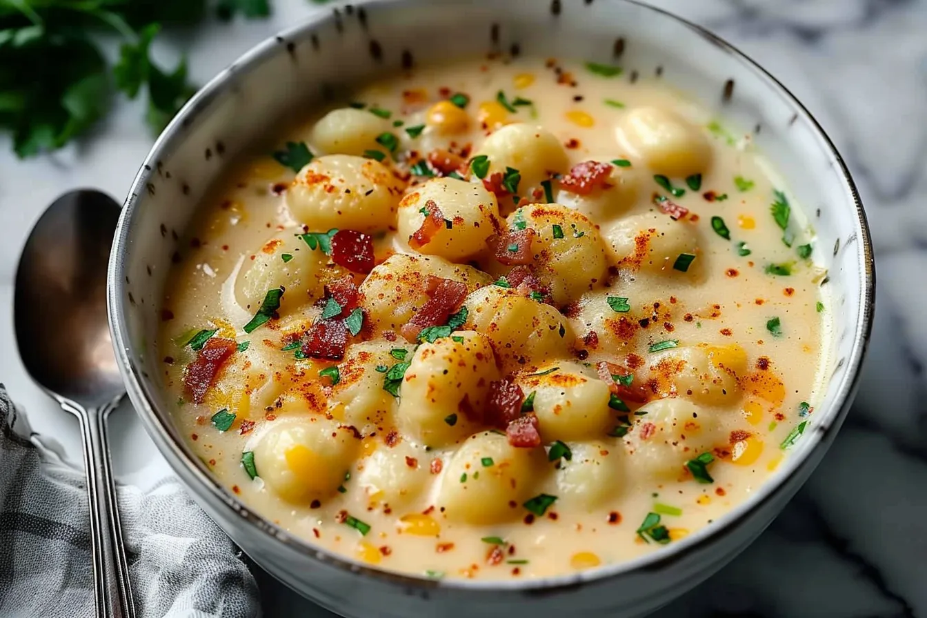Bacon Cheddar Gnocchi Soup Recipe