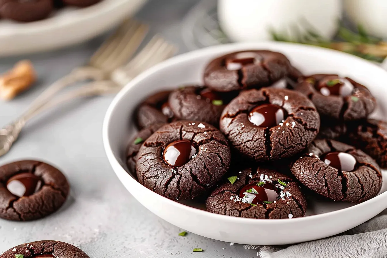 Chocolate Thumbprint Cookies