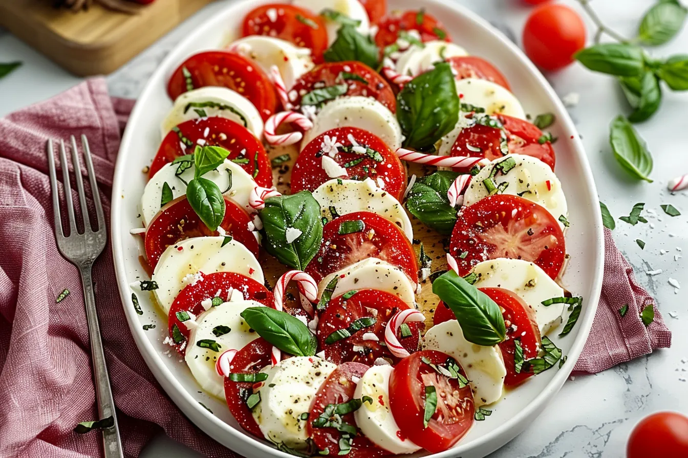 Christmas Caprese Candy Cane Board
