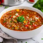 Cozy Crockpot Stuffed Pepper Soup