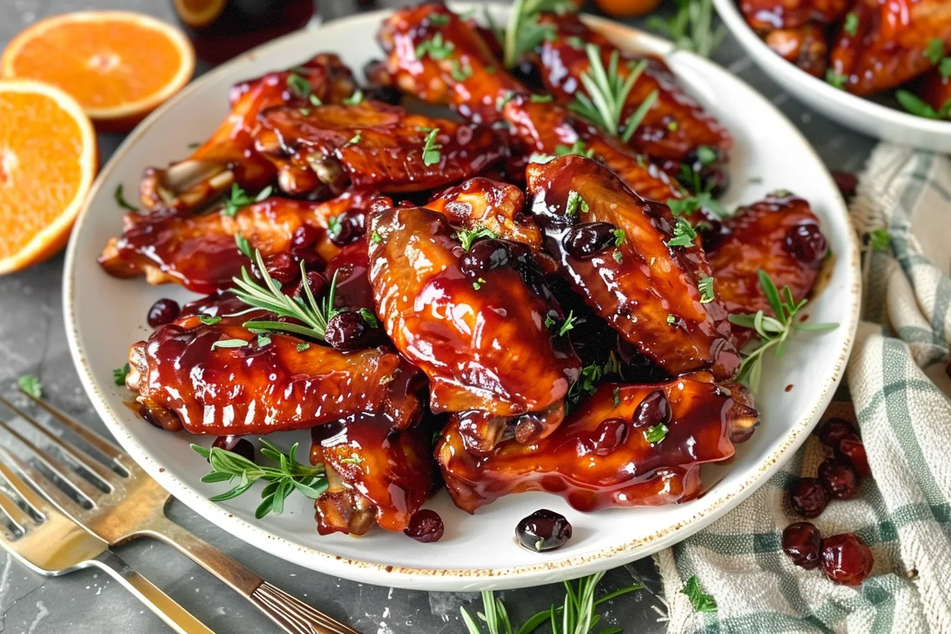 Cranberry Glazed Turkey Wings