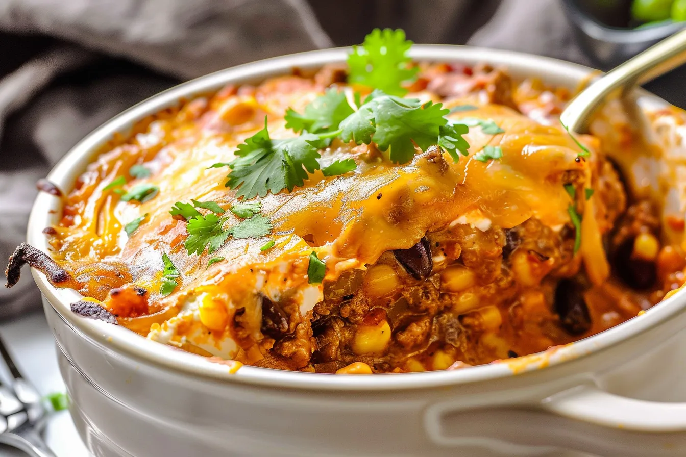 CROCKPOT BEEF ENCHILADA CASSEROLE