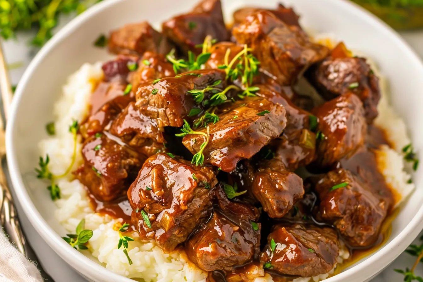 CROCKPOT DR. PEPPER STEAK BITES