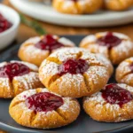 GINGERBREAD THUMBPRINT COOKIES WITH CRANBERRY SAUCE