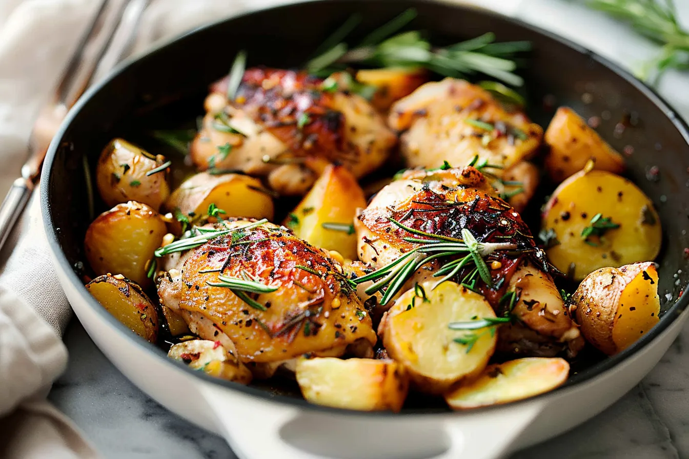 One-Pan Chicken and Potatoes with Rosemary