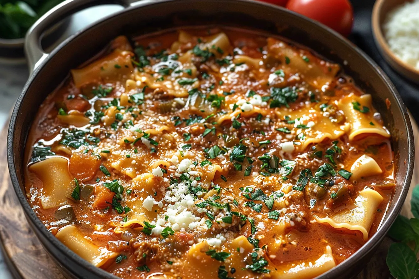 One Pot Lasagna Soup
