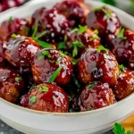 Quick Christmas Cranberry Meatballs