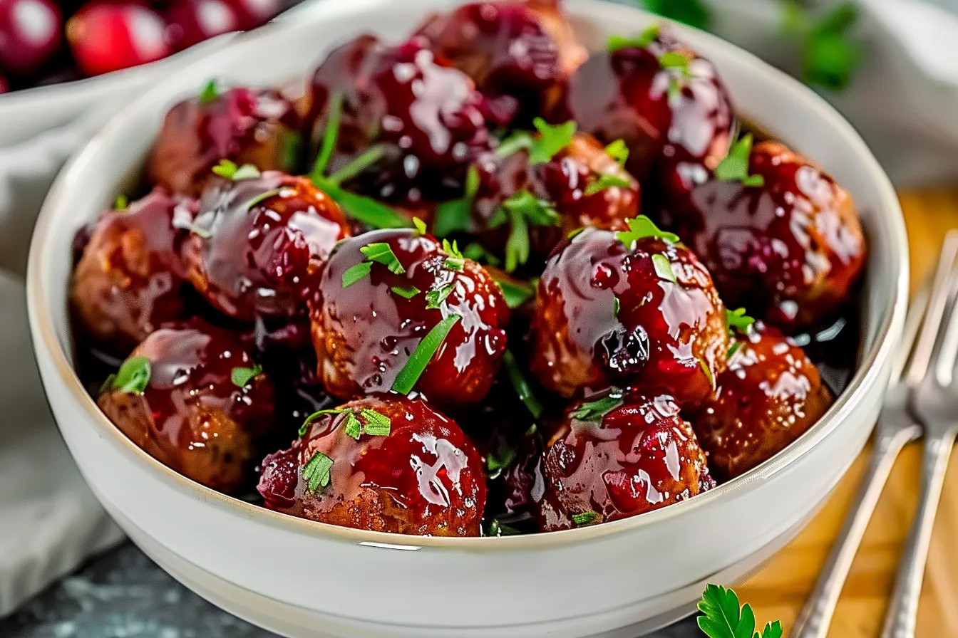 Quick Christmas Cranberry Meatballs