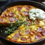 Savory Ham, Cheese & Onion Frittata