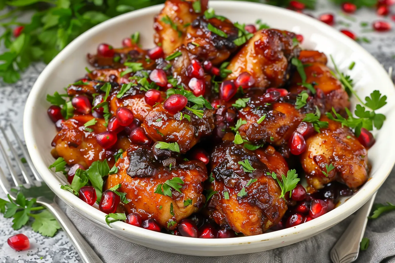 Sticky Pomegranate Chicken